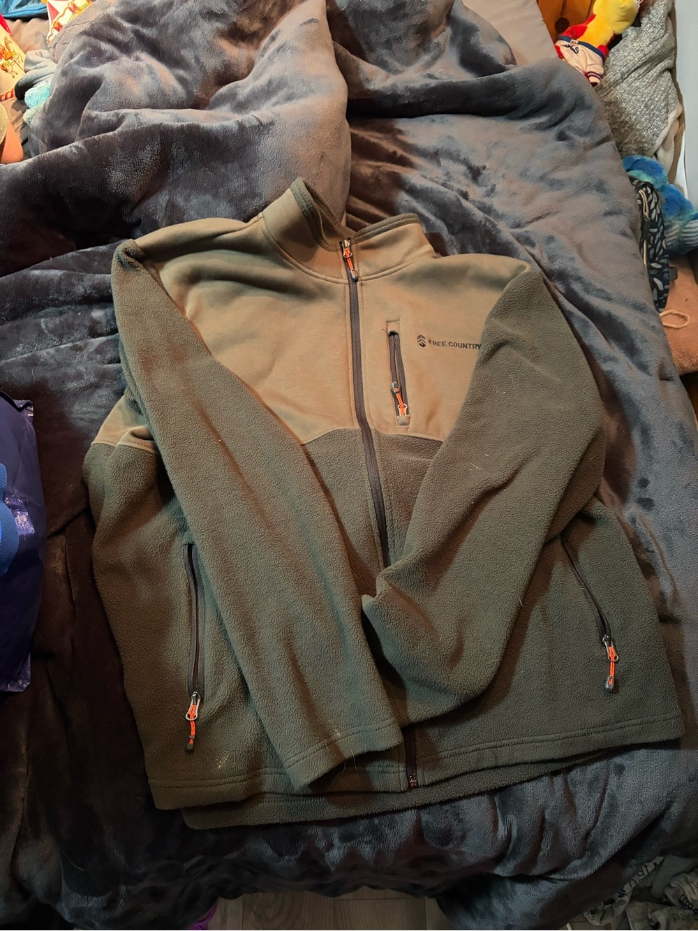 Free Country Olive Green Full-Zip Fleece Jacket
